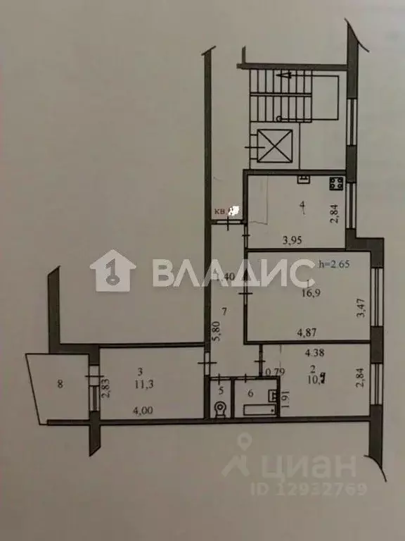 3-к кв. Пензенская область, Пенза просп. Строителей, 152А (62.2 м) - Фото 2