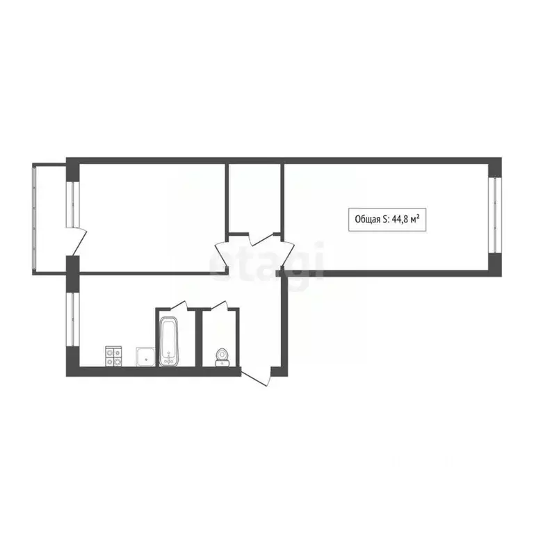 2-к кв. Алтайский край, Бийск ул. 8 Марта, 17 (44.8 м) - Фото 1