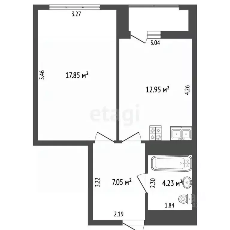 1-к кв. Мордовия, Саранск ул. Анны Лусс, 7В (45.0 м) - Фото 1