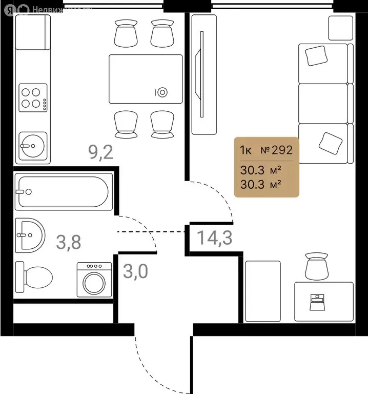 1-комнатная квартира: Химки, ЖК Лесная Коллекция (30.3 м) - Фото 2