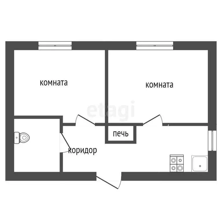Дом в село Шухруповское, улица Аникина (46.5 м) - Фото 1