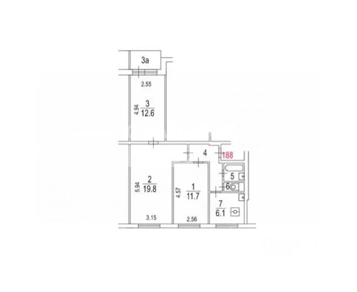 3-к кв. Москва Чертановская ул., 43К2 (58.3 м) - Фото 1