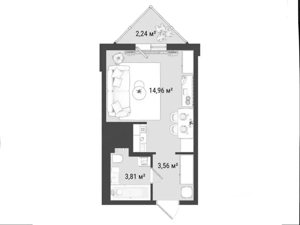 Квартира, студия, 23 м - Фото 0