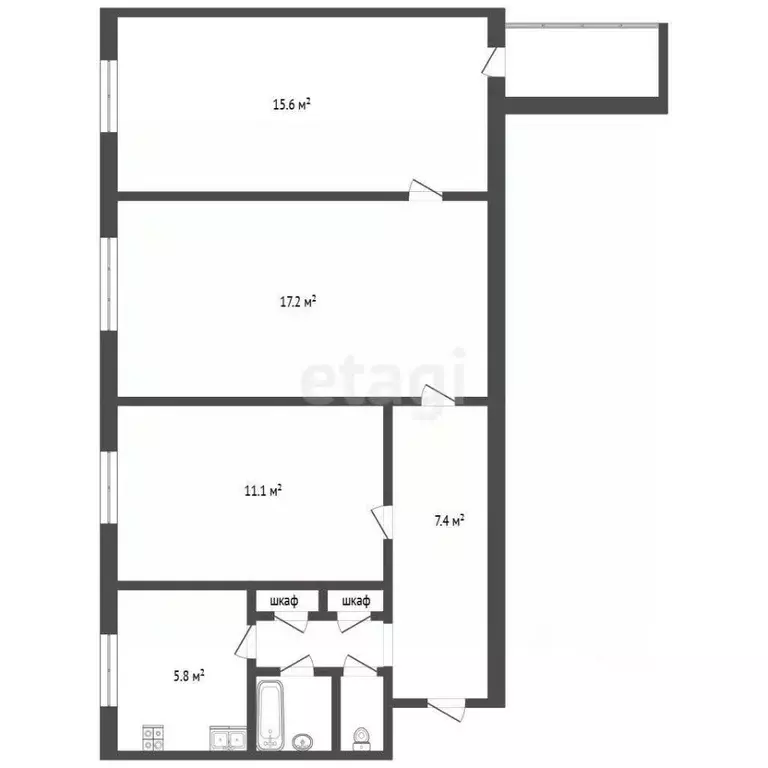 3-к кв. Ямало-Ненецкий АО, Новый Уренгой Молодежная ул., 13 (61.5 м) - Фото 2