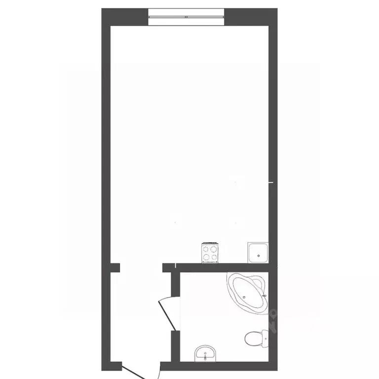 Студия Тюменская область, Тюмень ул. 50 лет Октября, 57В (20.5 м) - Фото 1