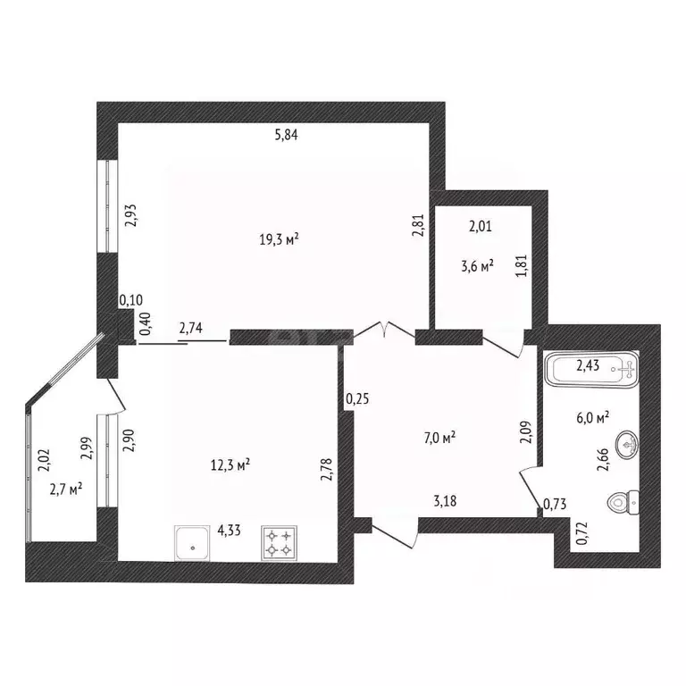 1-к кв. Башкортостан, Уфа ул. Рихарда Зорге, 70/2 (48.2 м) - Фото 2