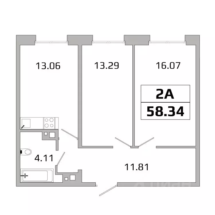 2-к кв. Иркутская область, Иркутск ИВАТУ городок, Авиатор жилой ... - Фото 1