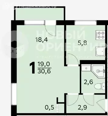 1-комнатная квартира: Екатеринбург, улица Данилы Зверева, 34 (32 м) - Фото 1