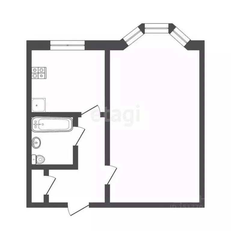 1-к кв. Ямало-Ненецкий АО, Новый Уренгой Железнодорожная ул., 44 (40.1 ... - Фото 2