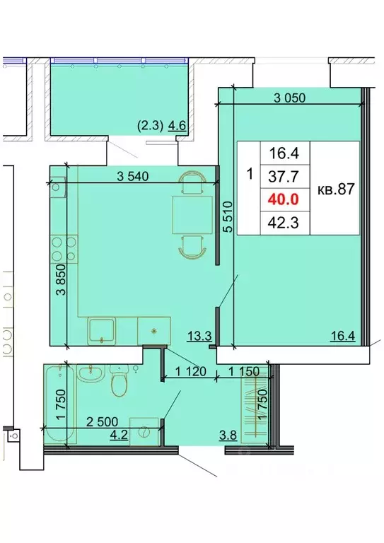 1-к кв. Костромская область, Кострома Давыдовский-2 мкр, Лесной ... - Фото 1