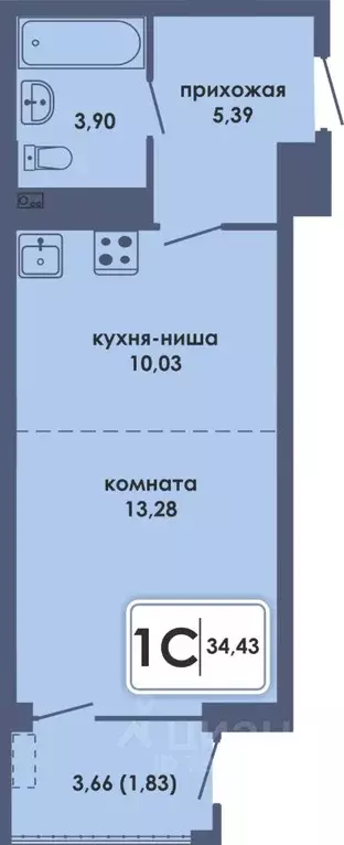 Студия Пермский край, Пермь Камская Долина мкр, Аксиома жилой комплекс ... - Фото 0