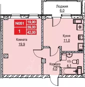 1-к кв. Нижегородская область, Нижний Новгород ул. Июльских Дней (42.1 ... - Фото 0