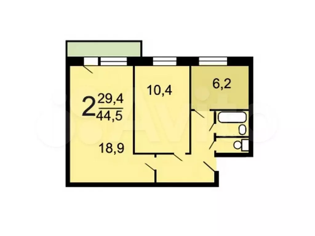 1-к. квартира, 36 м, 3/9 эт. - Фото 0