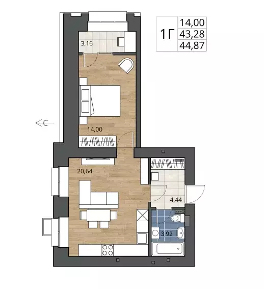 Продаётся 2-к квартира, 44.9 м - Фото 0