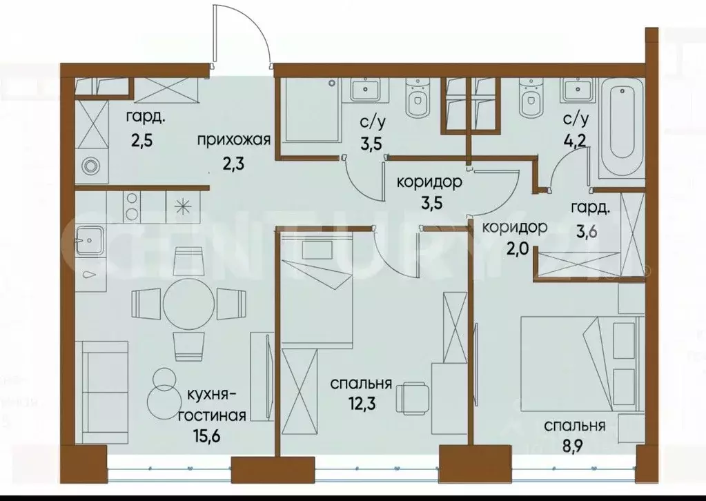 2-к кв. Москва ул. Нижние Мневники, 16к1 (58.4 м) - Фото 1