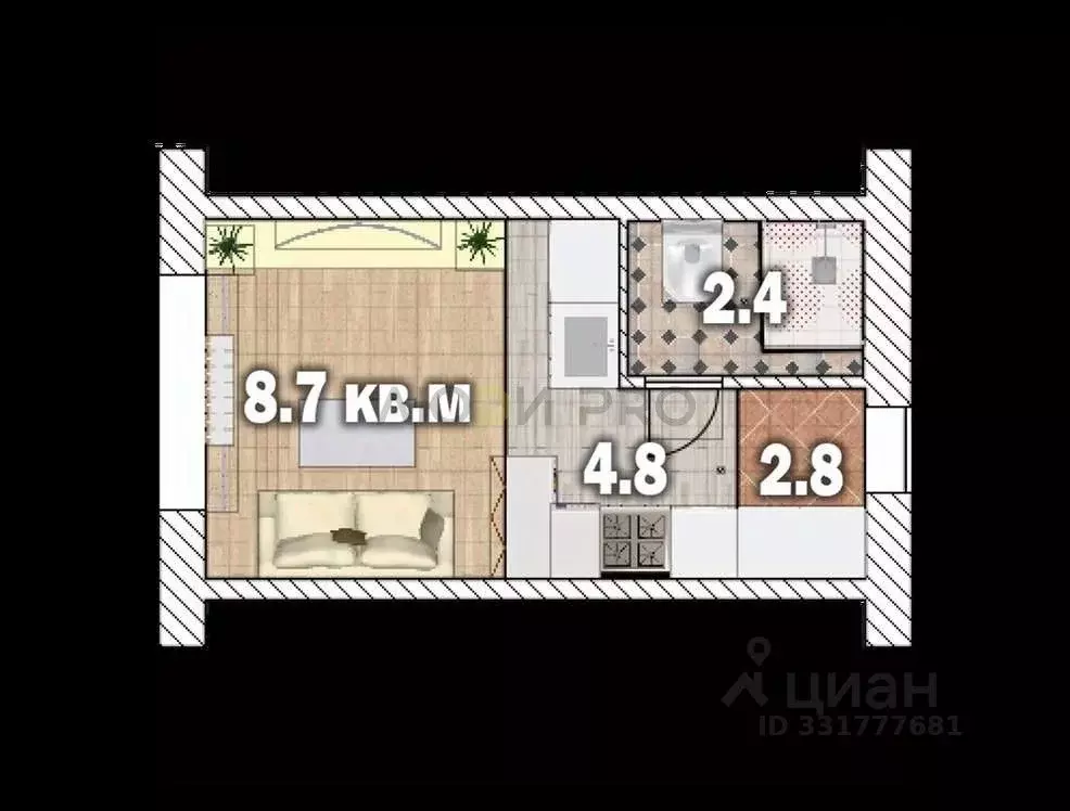 Студия Башкортостан, Уфа ул. Гончарова, 21 (18.7 м) - Фото 2