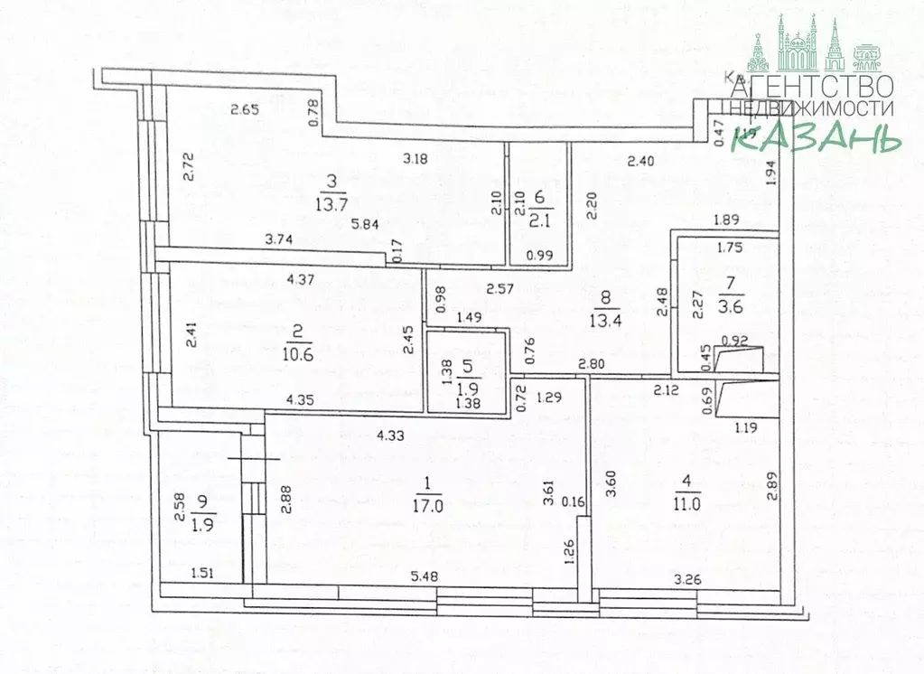 3-к кв. Татарстан, Казань ул. Аметьевская магистраль, 16к2 (73.3 м) - Фото 2
