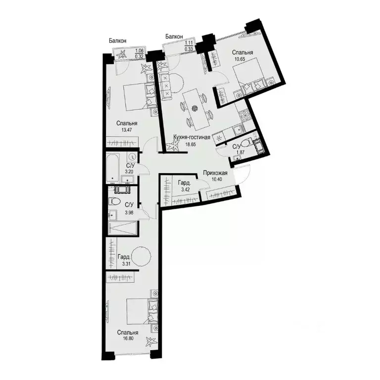 3-к кв. Санкт-Петербург ул. Профессора Попова, 38 (86.4 м) - Фото 0