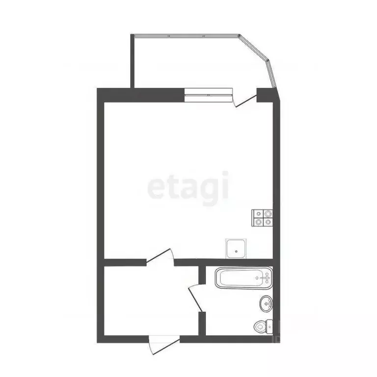 Студия Тюменская область, Тюмень ул. 50 лет ВЛКСМ, 13к1 (36.6 м) - Фото 2
