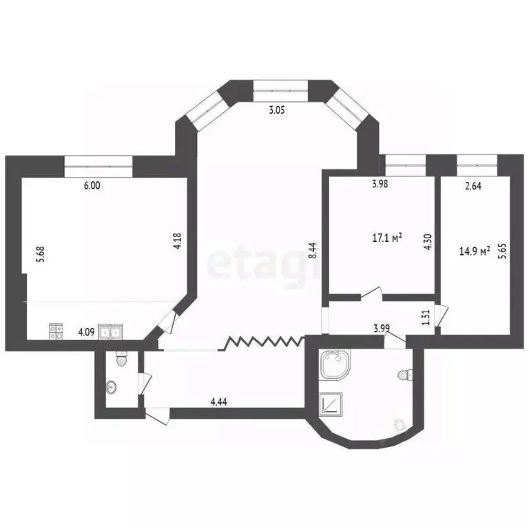3-к кв. Тюменская область, Тюмень ул. Герцена, 84/2 (138.2 м) - Фото 1