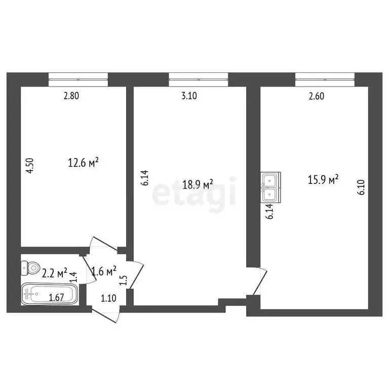 2-комнатная квартира: Прохладный, улица Свободы, 92 (51.2 м) - Фото 1