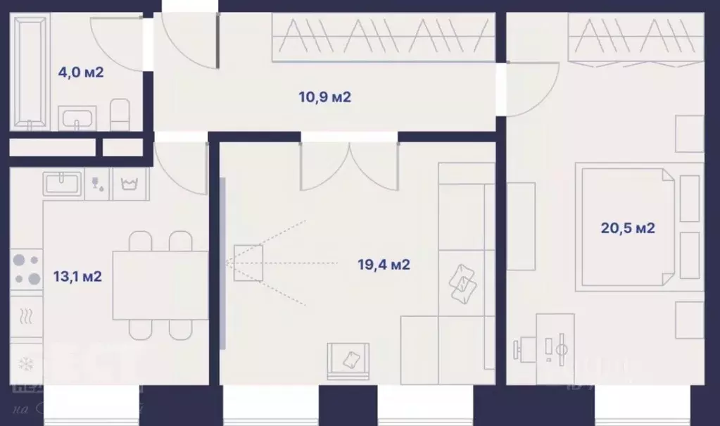 2-к кв. Москва Лазоревый проезд, 5к4 (68.3 м) - Фото 2