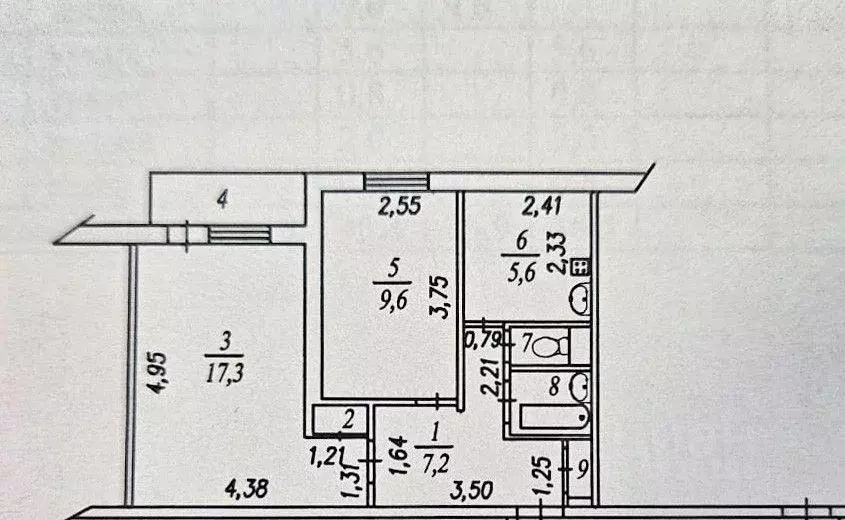 Квартира, 2 комнаты, 43.4 м - Фото 2