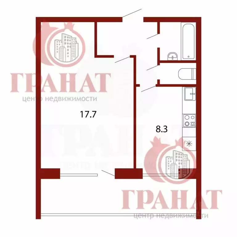 1-к кв. Свердловская область, Асбест Заводская ул., 39/1 (34.4 м) - Фото 0