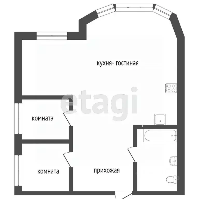 2-к кв. Ханты-Мансийский АО, Сургут ул. Маяковского, 10 (57.5 м) - Фото 2