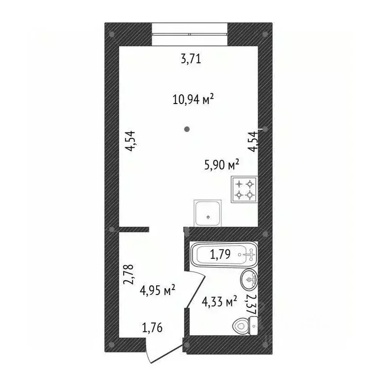 Студия Башкортостан, Уфа ул. Рудольфа Нуреева, 9 (26.2 м) - Фото 2