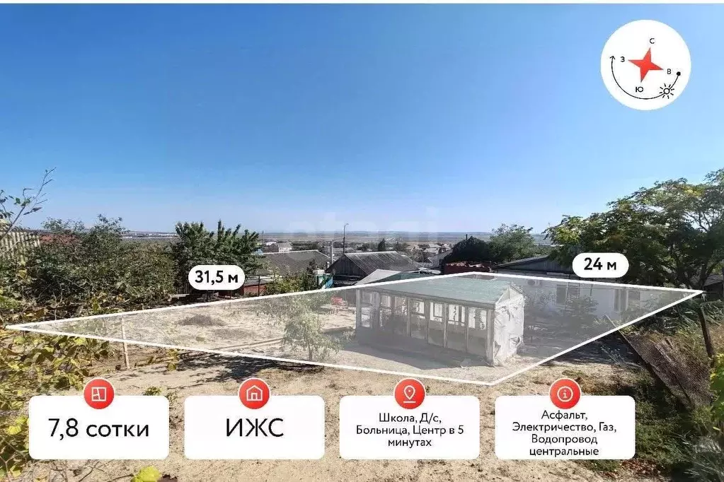 Участок в Краснодарский край, Темрюк ул. Мира (7.8 сот.) - Фото 1