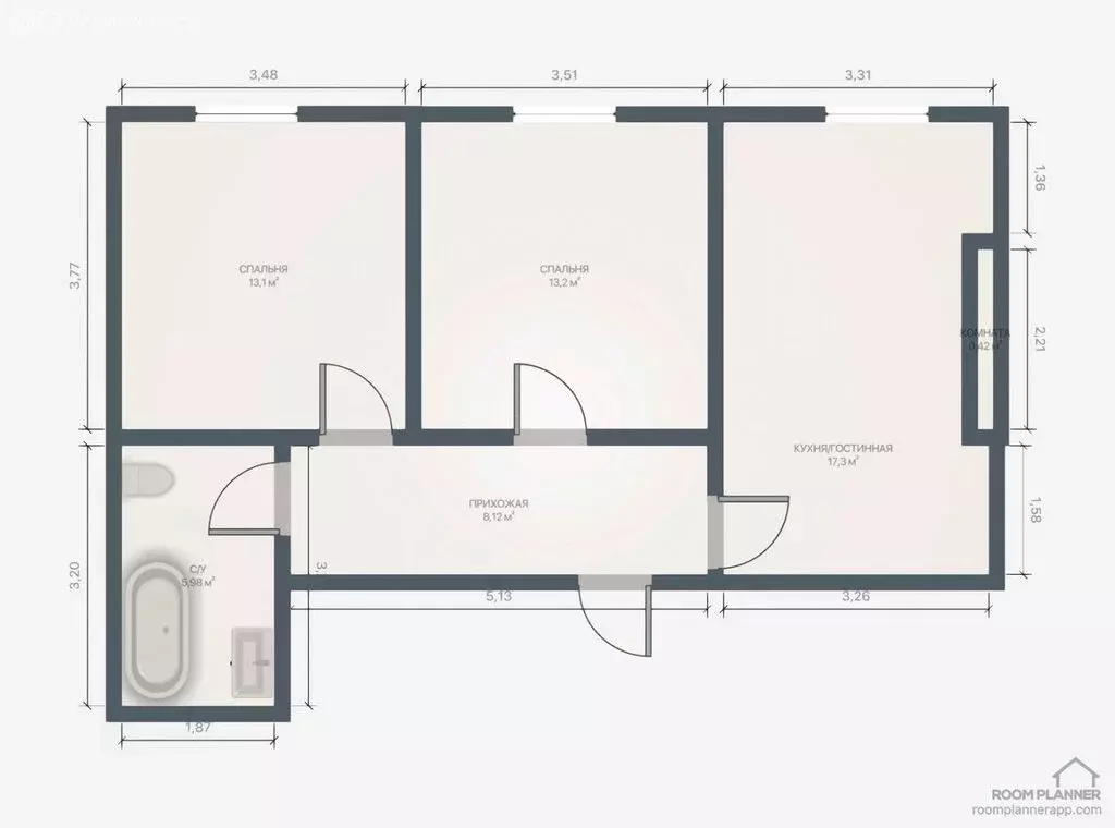 2-комнатная квартира: Нальчик, улица Ашурова, 1Г (60.12 м) - Фото 0