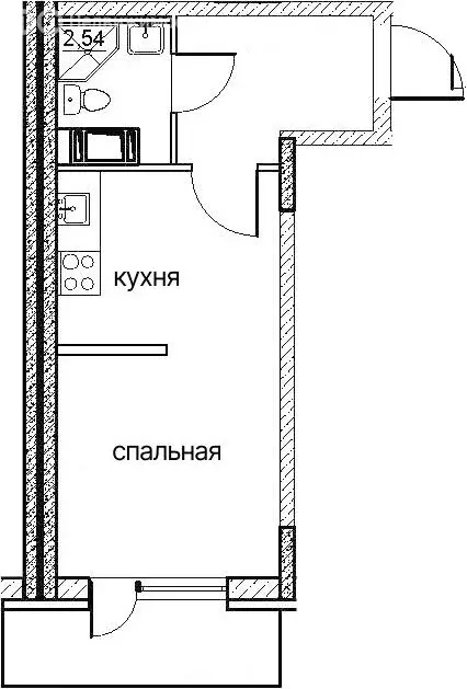Квартира-студия: Санкт-Петербург, проспект Энергетиков, 2к1 (25 м) - Фото 0