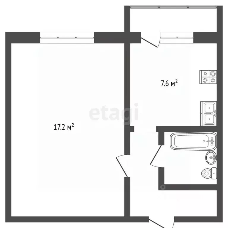 1-к кв. Московская область, Жуковский ул. Набережная Циолковского, 18 ... - Фото 2