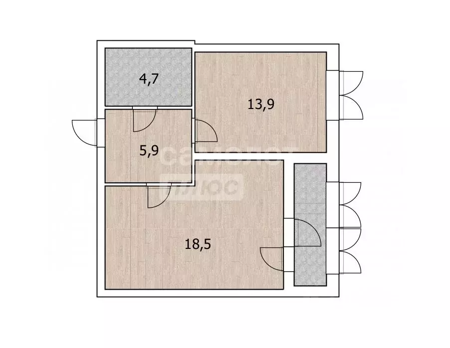 1-к кв. Тюменская область, Тюмень ул. Федюнинского, 30к9 (47.8 м) - Фото 1