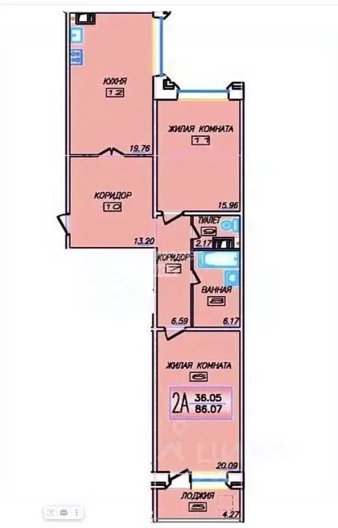 2-к кв. Московская область, Дзержинский Угрешская ул., 34 (83.9 м) - Фото 2