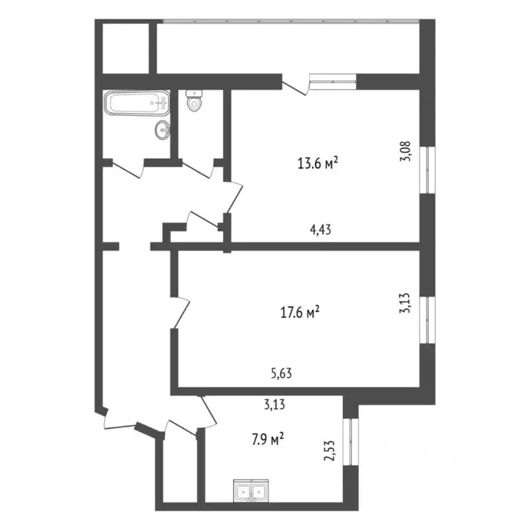2-к кв. Тюменская область, Тюмень Заречный проезд, 10 (53.8 м) - Фото 2