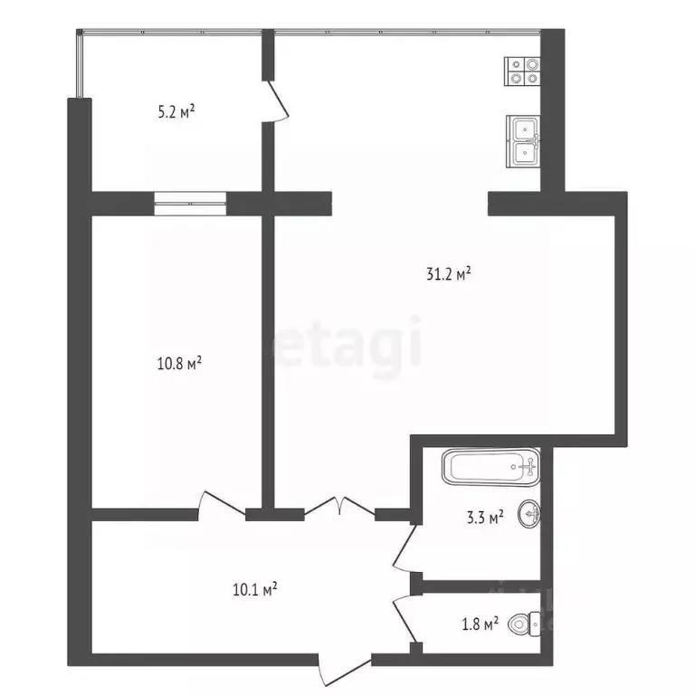 2-к кв. Саха (Якутия), Якутск ул. Короленко, 25 (75.6 м) - Фото 2