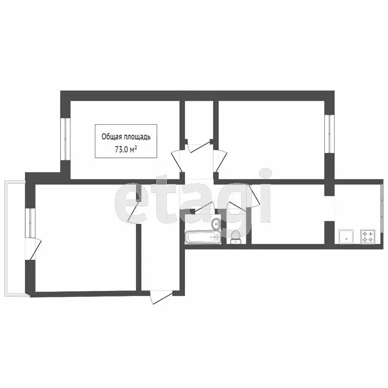 3-комнатная квартира: Новосибирск, Выставочная улица, 17 (75 м) - Фото 0