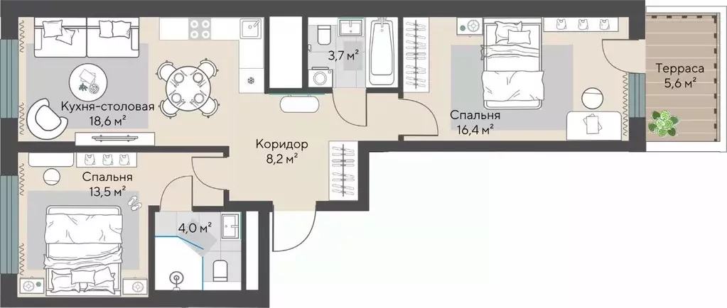 2-к кв. Свердловская область, Екатеринбург Эльмаш жилрайон, Изумрудный ... - Фото 0