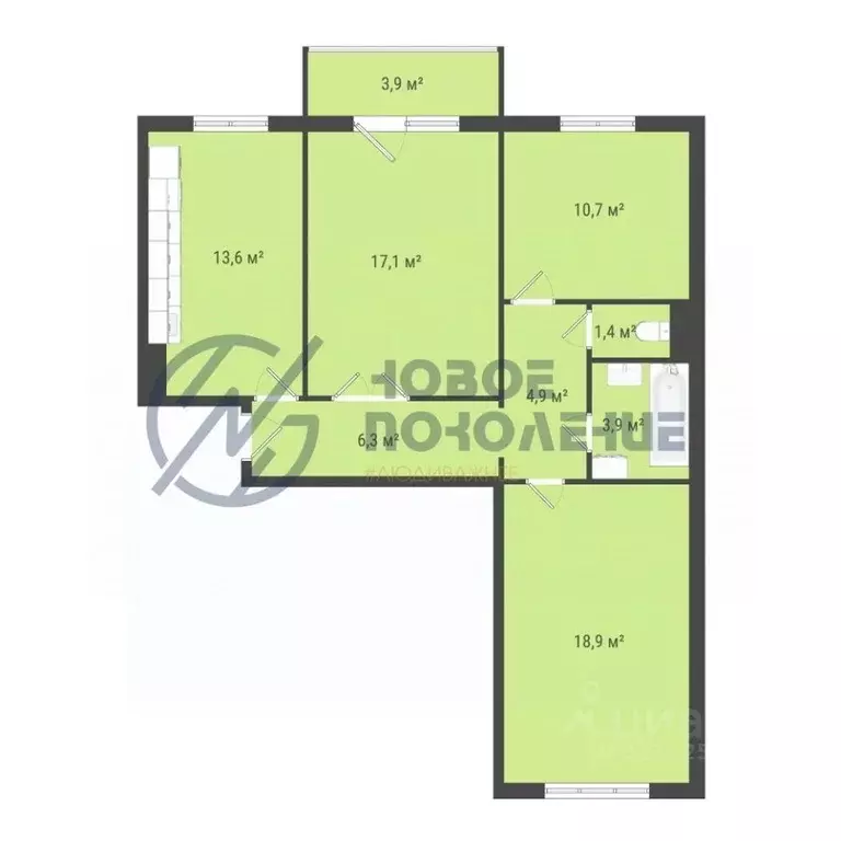 3-к кв. Омская область, Омск проезд 4-й Амурский, 15 (77.0 м) - Фото 0