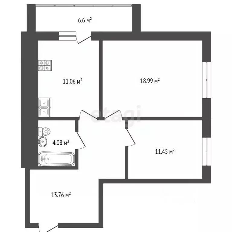 2-к кв. Мордовия, Саранск Лесная ул., 4А (59.5 м) - Фото 2