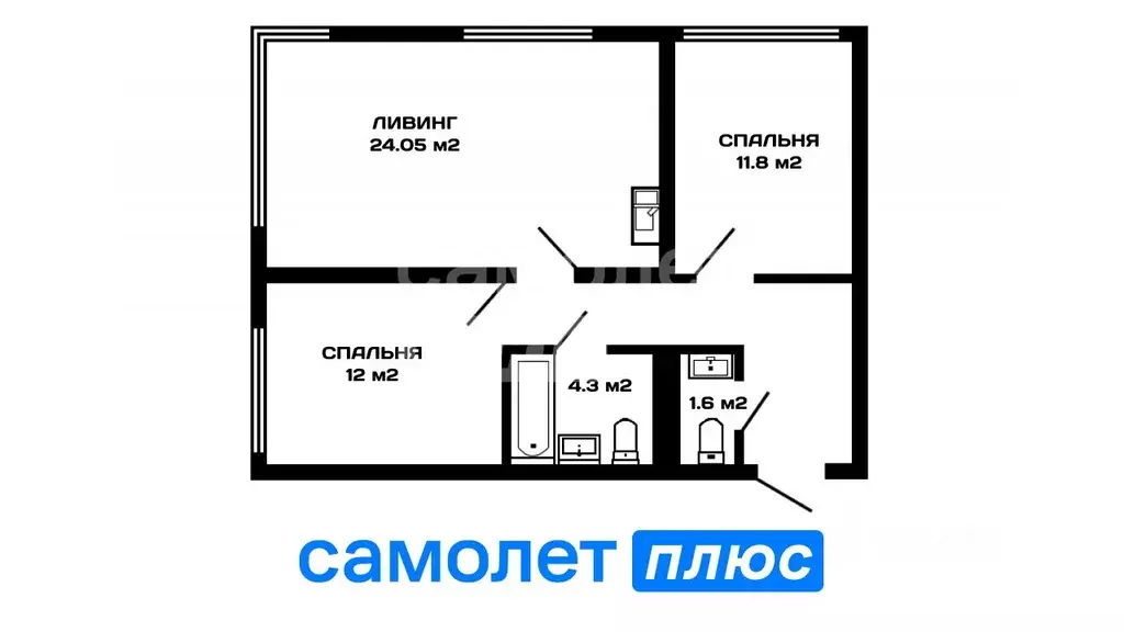 3-к кв. Кемеровская область, Кемерово ул. Сарыгина, 31 (64.0 м) - Фото 2