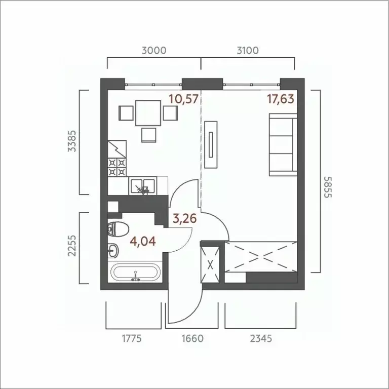 1-к кв. Иркутская область, Иркутск Дальневосточная ул., 46А (35.5 м) - Фото 0