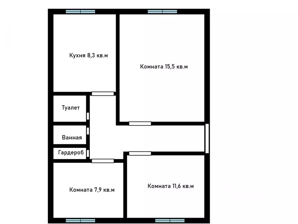 3-к кв. Томская область, Томск тракт Иркутский, 96 (55.5 м) - Фото 2