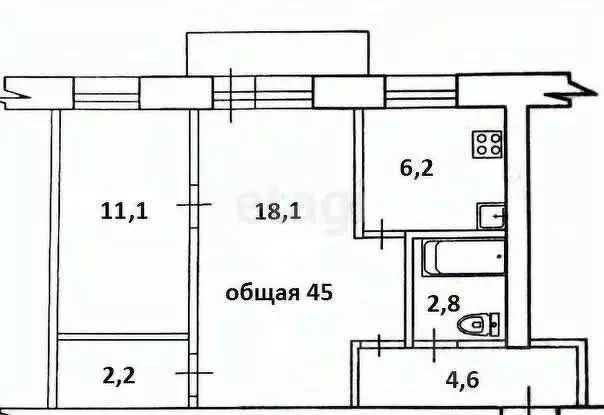 2-к кв. Белгородская область, Белгород просп. Богдана Хмельницкого, 79 ... - Фото 1