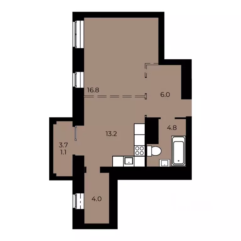 1-к кв. Омская область, Омск ул. 33-я Северная (45.44 м) - Фото 1