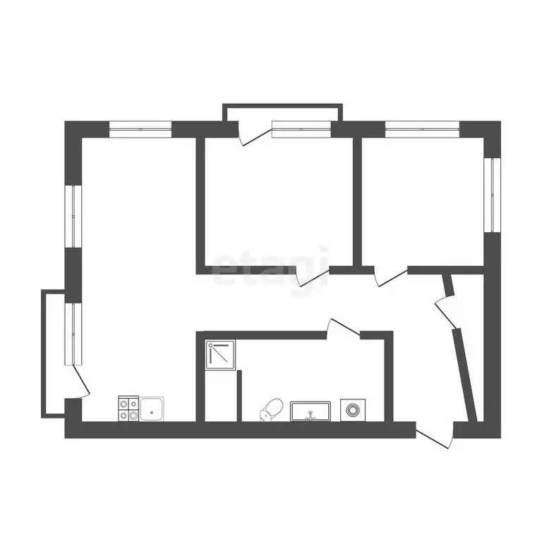 2-комнатная квартира: Нарткала, улица имени Т.Х. Эркенова, 19 (72.9 м) - Фото 0