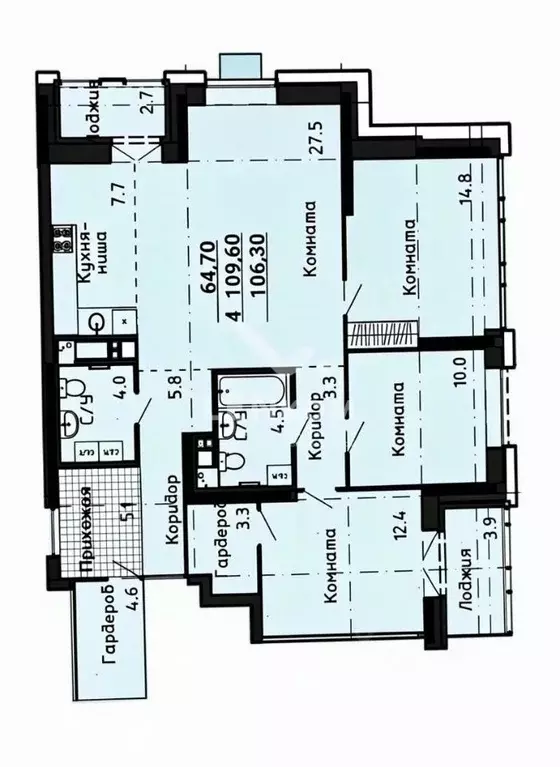 4-к кв. Удмуртия, Ижевск ул. Архитектора П.П. Берша, 26 (106.0 м) - Фото 2