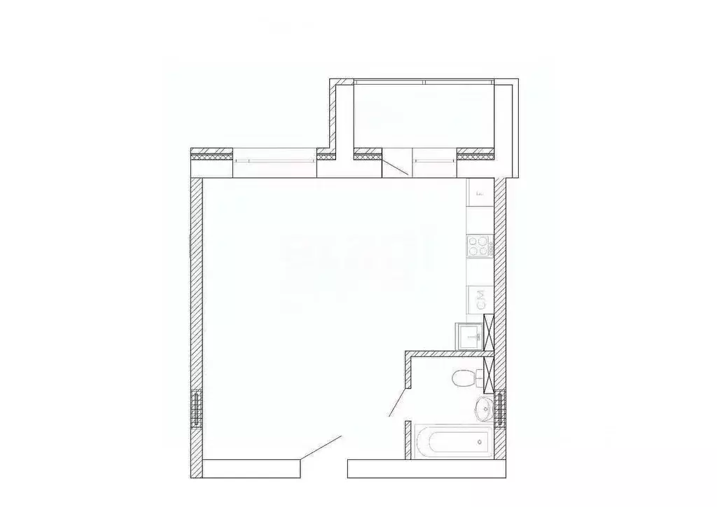 Студия Белгородская область, Старый Оскол Заречье мкр, 11 (37.0 м) - Фото 1